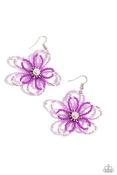 PEARL Crush - Purple Earrings Paparazzi