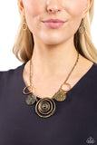 Mysterious Masterpiece - Brass Necklace Paparazzi