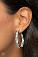GLITZY By Association Blockbuster White Earrings Paparazzi