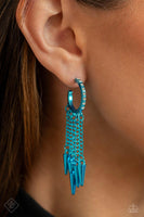 Piquant Punk - Blue Earrings Paparazzi