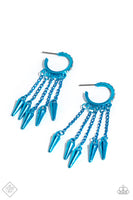 Piquant Punk - Blue Earrings Paparazzi