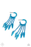 Piquant Punk - Blue Earrings Paparazzi