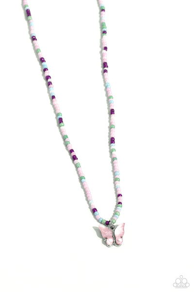 Soaring Shell - Pink Butterfly Necklace Paparazzi