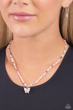 Soaring Shell - Pink Butterfly Necklace Paparazzi