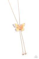 Suspended Shades - Rose Gold Butterfly Necklace Paparazzi