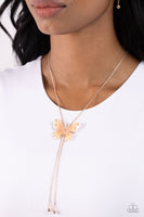 Suspended Shades - Rose Gold Butterfly Necklace Paparazzi