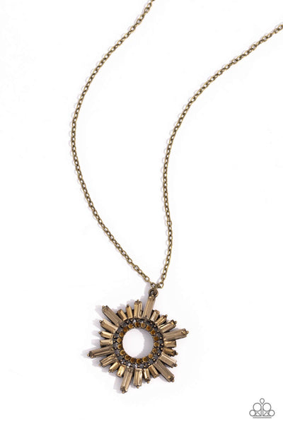 Enigmatic Edge - Brass Necklace Paparazzi