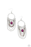 Cascading Clash - Multi Colored Earrings Paparazzi