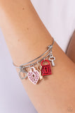 Locked Legacy - Multi-Colored Heart Charm Bracelet