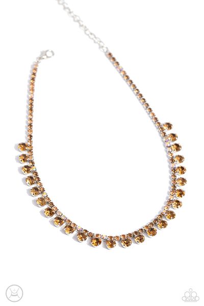 Ritzy Rhinestones - Brown Necklace Paparazzi