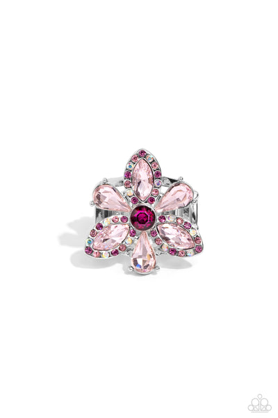 Blazing Blooms - Pink Floral Ring Paparazzi