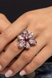 Blazing Blooms - Pink Floral Ring Paparazzi