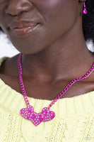 Low-Key Lovestruck - Pink Heart Necklace Paparazzi Incoming