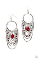 Cascading Clash - Red Earrings Paparazzi