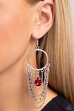 Cascading Clash - Red Earrings Paparazzi