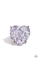 Patterned Promenade - Silver Heart Ring Paparazzi