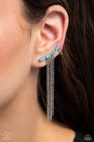 Fault Line Fringe - Blue Ear Crawler Earrings Paparazzi