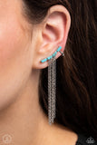 Fault Line Fringe - Blue Ear Crawler Earrings Paparazzi