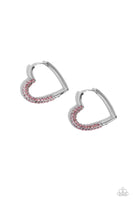 Be Mine, Valentine? - Pink Heart Earrings Paparazzi