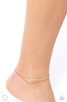 Glistening Gauge - Gold Anklet Paparazzi