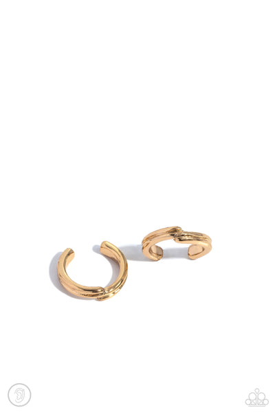 Linear Legacy - Gold Cuff Earrings Paparazzi