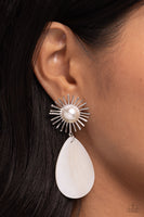 Sunburst Sophistication - White Pearl Earrings Paparazzi Incoming