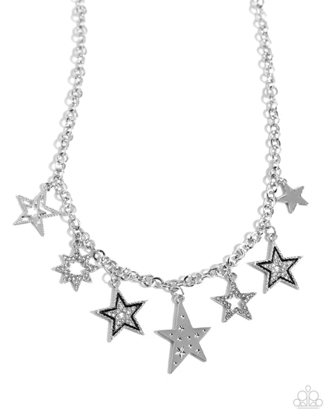 Starstruck Sentiment - Black Star Necklace Paparazzi Incoming