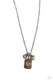 Antiqued Admiration - Brass Necklace Paparazzi