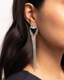 Elongated Effervescence - White Earrings Paparazzi