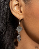 SHELL, I Was In the Area - Silver Earrings Paparazzi