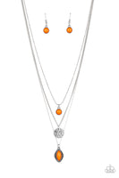 Tide Drifter - Orange Necklace Paparazzi