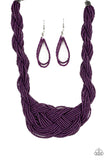 A Standing Ovation Purple Seed Bead Necklace Paparazzi