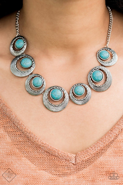 Lions, Tigers, and Bears - Silver & Turquoise Necklace Paparazzi