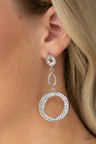 On The Glamour Scene - White Earrings Paparazzi