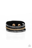 Rollin In Rhinestones - Black Urban Bracelet Paparazzi