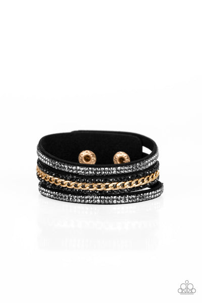 Rollin In Rhinestones - Black Urban Bracelet Paparazzi