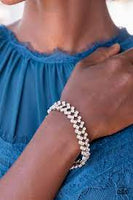 Seize the Sizzle White Bracelet Paparazzi Life of the Party Exclusive