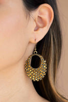 Fierce Flash - Brass Earring Paparazzi