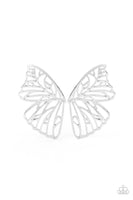 Butterfly Frills Silver Earrings Paparazzi