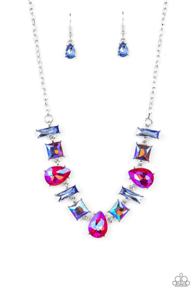 Interstellar Ice Pink Shimmer Necklace - Paparazzi