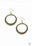 Mayan Mantra - Brass Earrings Paparazzi