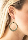 Mayan Mantra - Brass Earrings Paparazzi