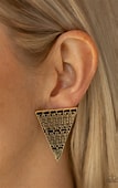 Terra Tricolor - Brass Post Earrings Paparazzi