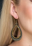 Right As REIGN - Brass Earrings Paparazzi